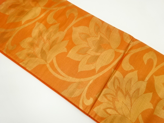 アンティーク　花唐草模様織り出し袋帯（材料）